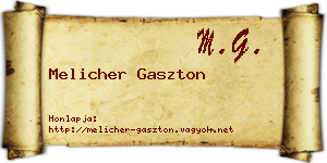 Melicher Gaszton névjegykártya